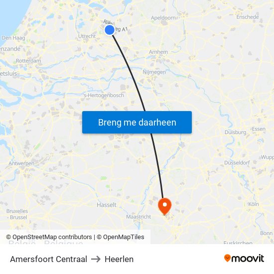 Amersfoort Centraal to Heerlen map