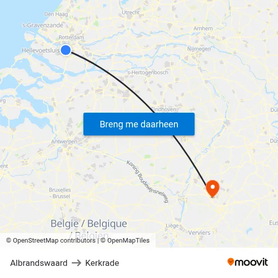 Albrandswaard to Kerkrade map