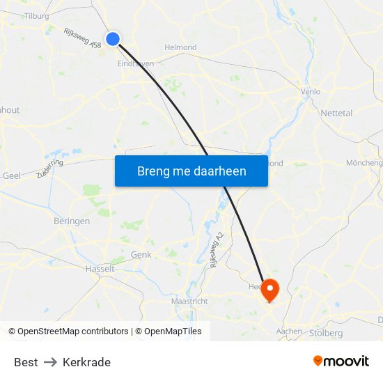 Best to Kerkrade map