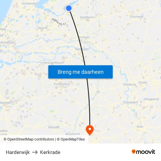 Harderwijk to Kerkrade map