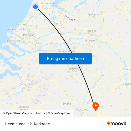 Heemstede to Kerkrade map