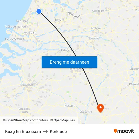 Kaag En Braassem to Kerkrade map