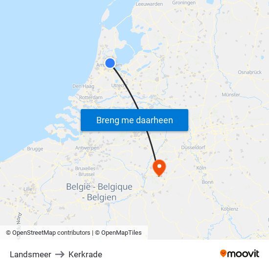 Landsmeer to Kerkrade map