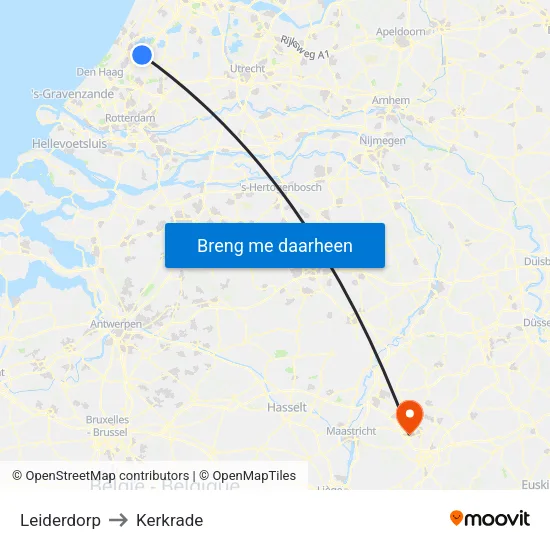 Leiderdorp to Kerkrade map