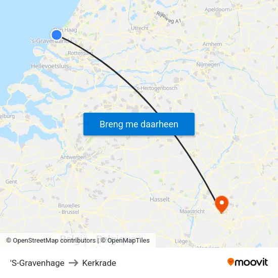 'S-Gravenhage to Kerkrade map