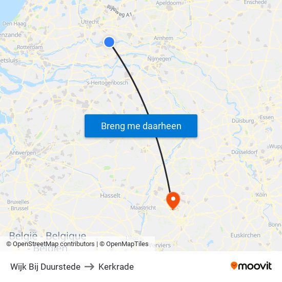 Wijk Bij Duurstede to Kerkrade map
