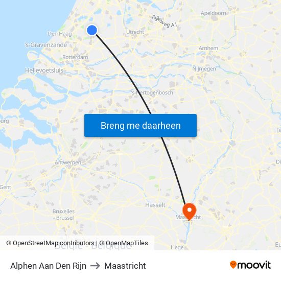 Alphen Aan Den Rijn to Maastricht map