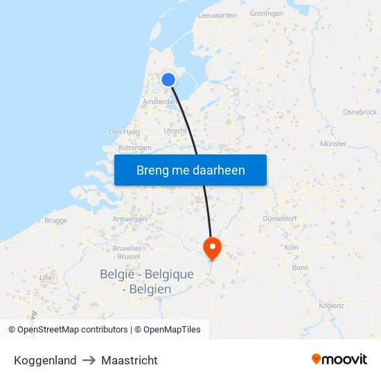 Koggenland to Maastricht map