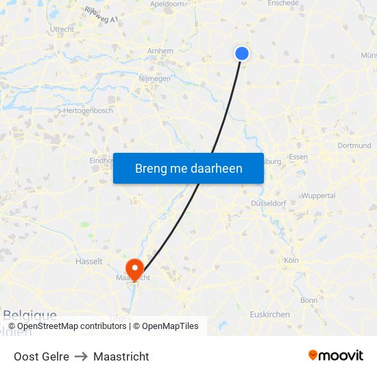 Oost Gelre to Maastricht map
