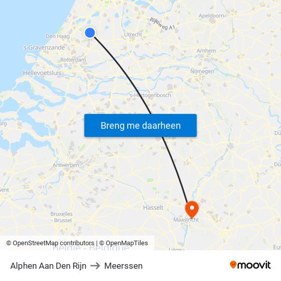 Alphen Aan Den Rijn to Meerssen map