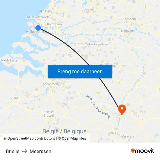 Brielle to Meerssen map
