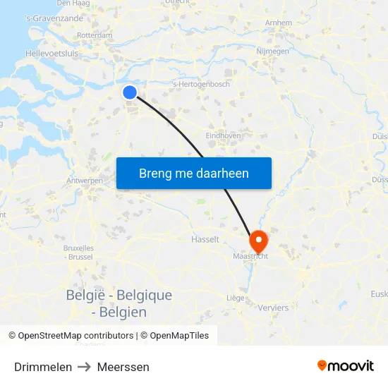 Drimmelen to Meerssen map