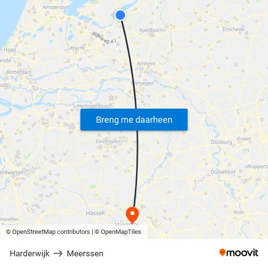 Harderwijk to Meerssen map
