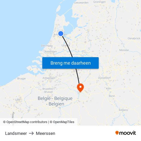 Landsmeer to Meerssen map