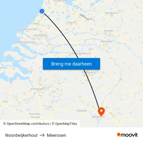 Noordwijkerhout to Meerssen map
