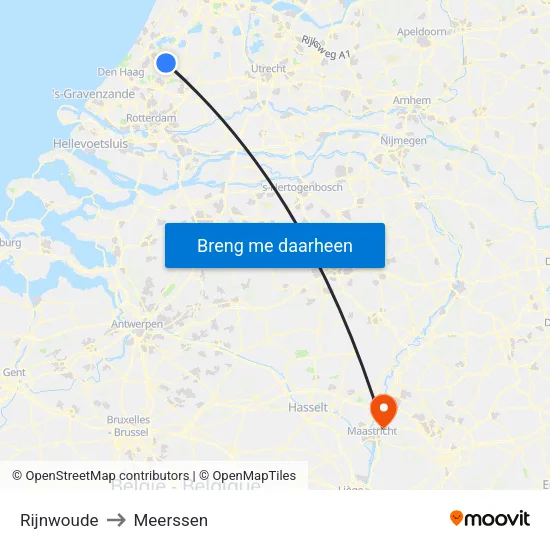 Rijnwoude to Meerssen map