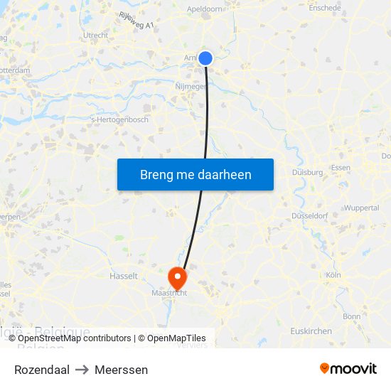 Rozendaal to Meerssen map