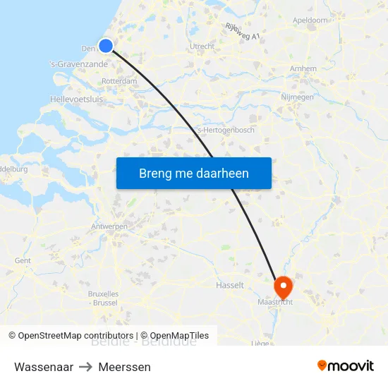 Wassenaar to Meerssen map