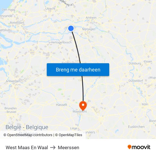 West Maas En Waal to Meerssen map