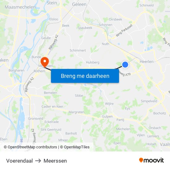 Voerendaal to Meerssen map
