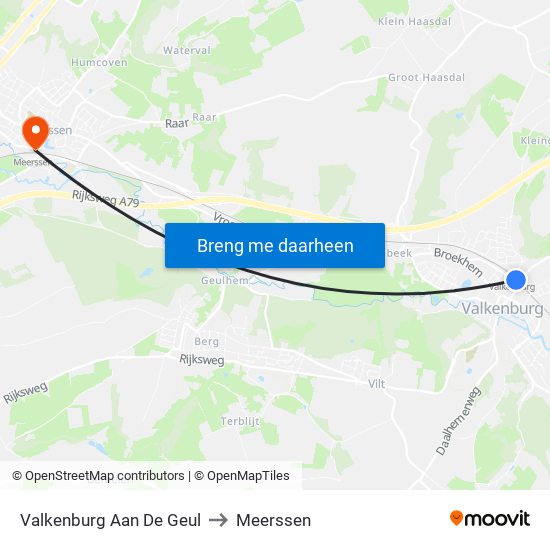 Valkenburg Aan De Geul to Meerssen map