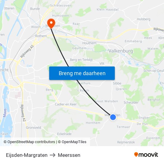 Eijsden-Margraten to Meerssen map