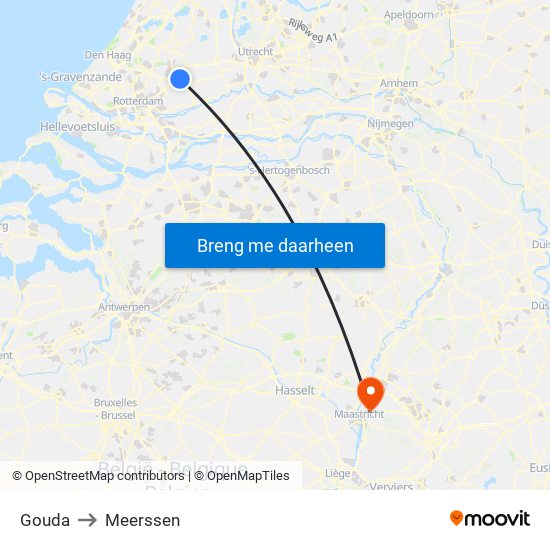 Gouda to Meerssen map
