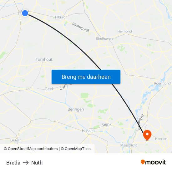 Breda to Nuth map