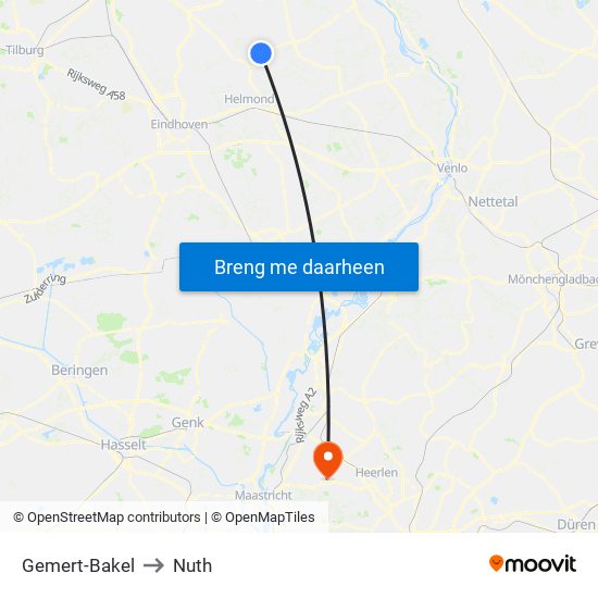 Gemert-Bakel to Nuth map