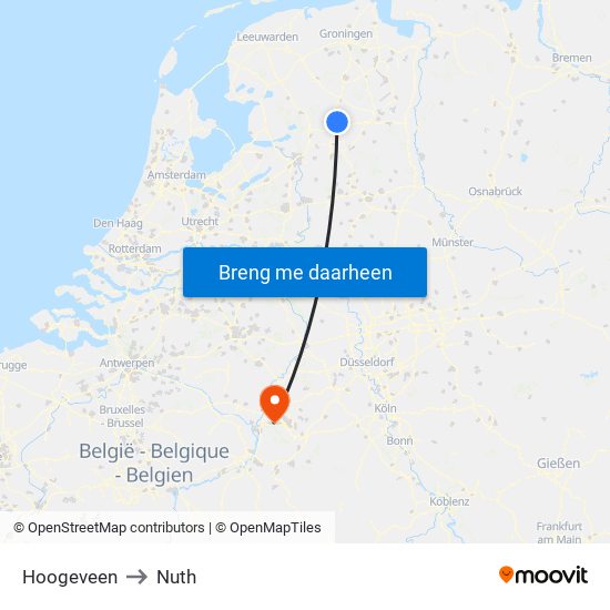 Hoogeveen to Nuth map