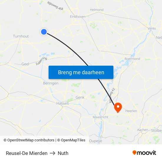 Reusel-De Mierden to Nuth map