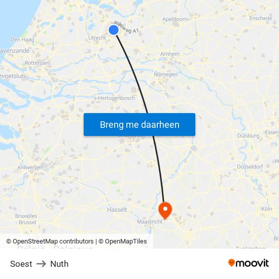 Soest to Nuth map