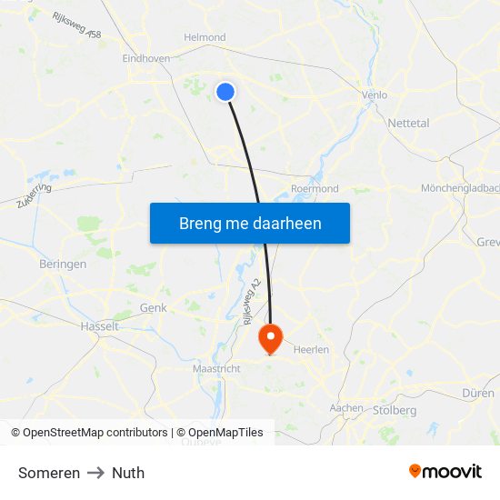 Someren to Nuth map