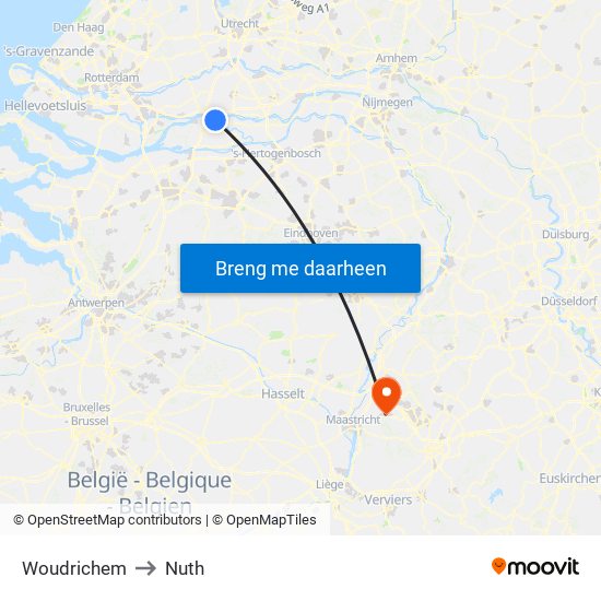 Woudrichem to Nuth map