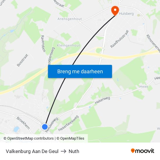 Valkenburg Aan De Geul to Nuth map