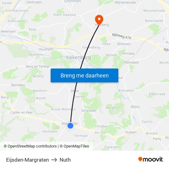 Eijsden-Margraten to Nuth map