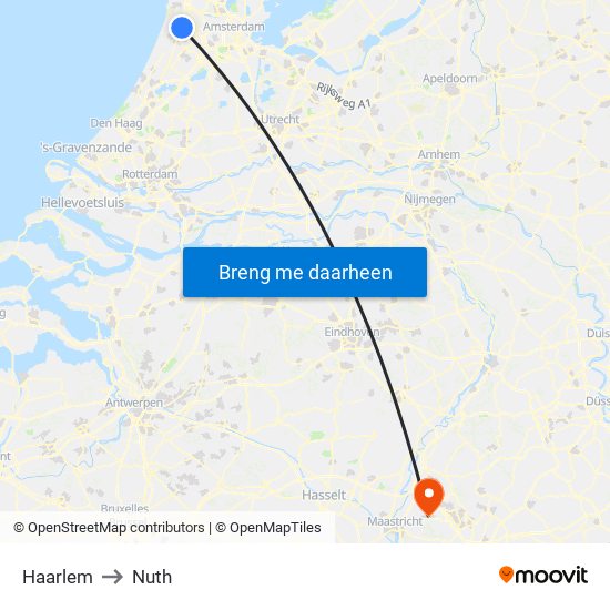 Haarlem to Nuth map