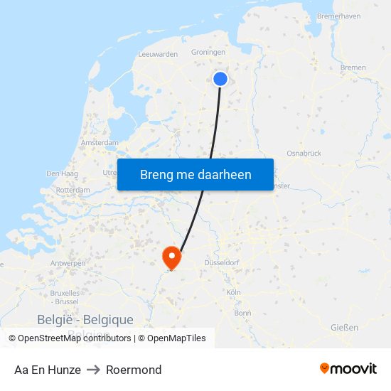 Aa En Hunze to Roermond map