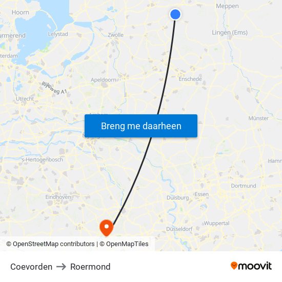 Coevorden to Roermond map