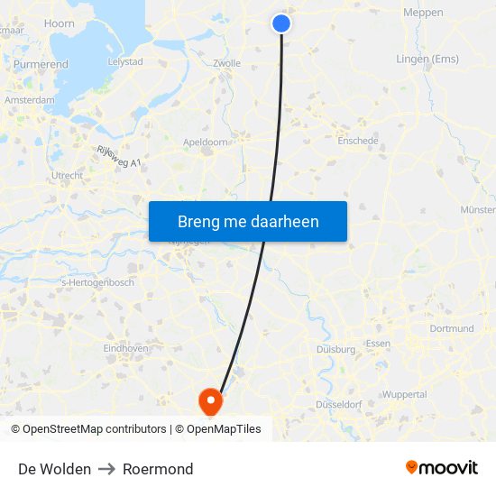 De Wolden to Roermond map