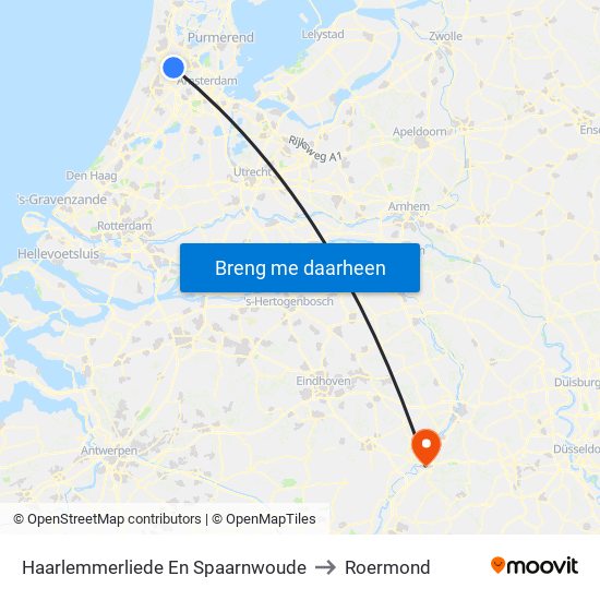Haarlemmerliede En Spaarnwoude to Roermond map