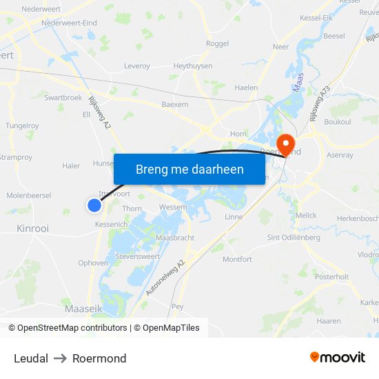 Leudal to Roermond map