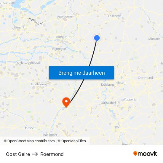 Oost Gelre to Roermond map