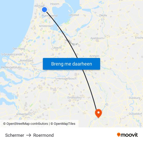Schermer to Roermond map