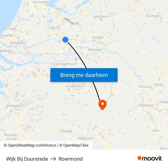 Wijk Bij Duurstede to Roermond map