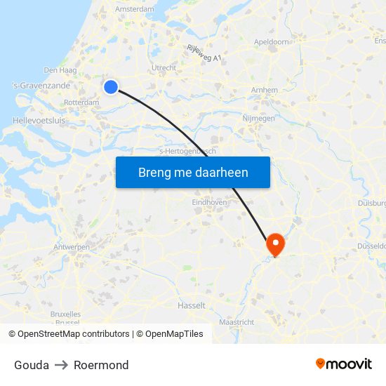 Gouda to Roermond map