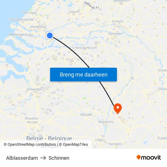 Alblasserdam to Schinnen map