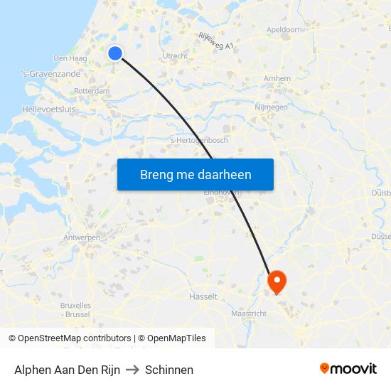 Alphen Aan Den Rijn to Schinnen map