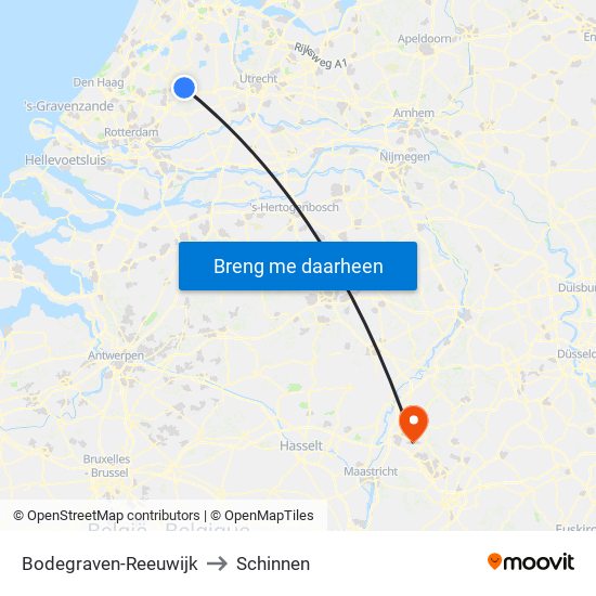 Bodegraven-Reeuwijk to Schinnen map