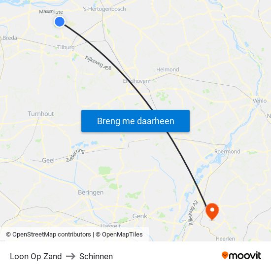 Loon Op Zand to Schinnen map